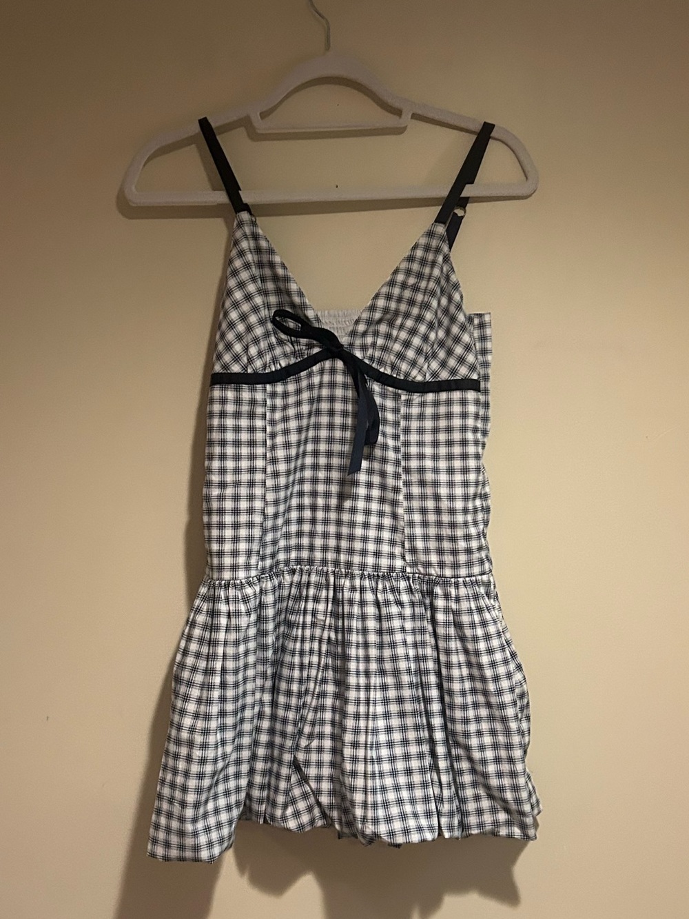 Hollister Black and White Gingham Mini Dress - Picture 2 of 16